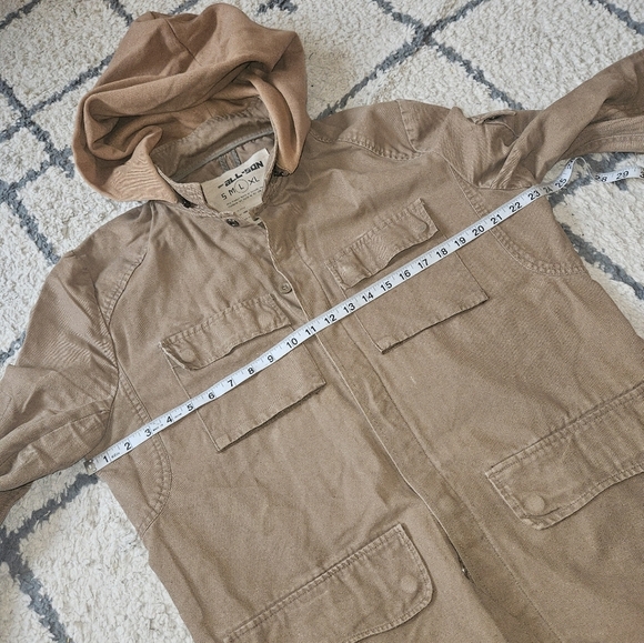 All-son Brand Military Style Button/snap Utilty Hooded Jacket Large - Picture 5 of 7
